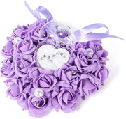 Scatola per Anello da Sposo Bianca Rosa 15 x 13 cm Contenitore Accessorio di Festa di Matrimonio Elegante