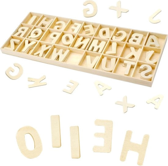 130 lettere in legno per hobby - 3 cm - lettere decorative in legno - lettere Scrabble in legno.