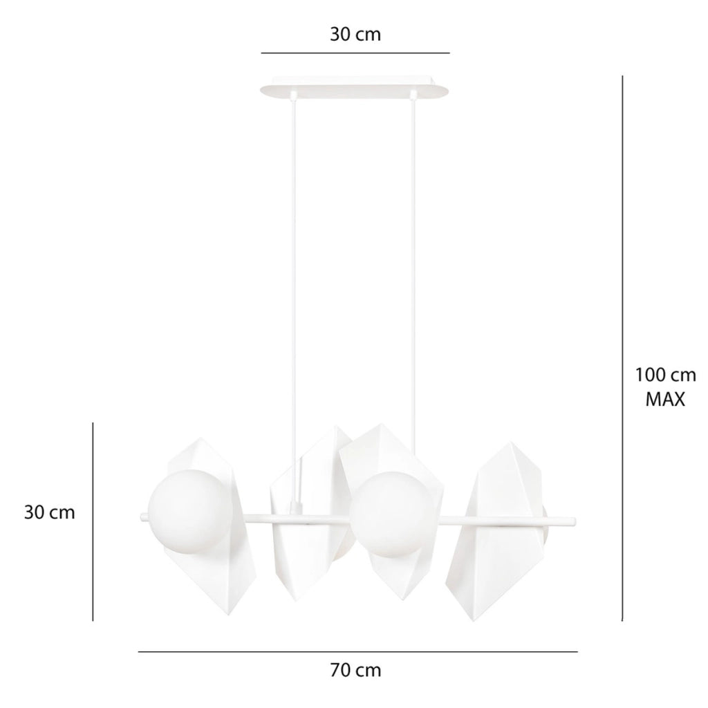 Lampada a sospensione Drifton in acciaio bianco