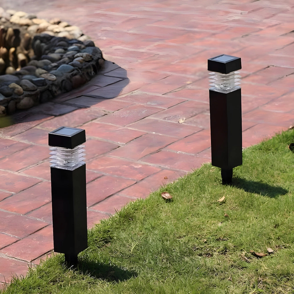 Paletto solare da giardino 40cm nero quadrato 3000K IP44