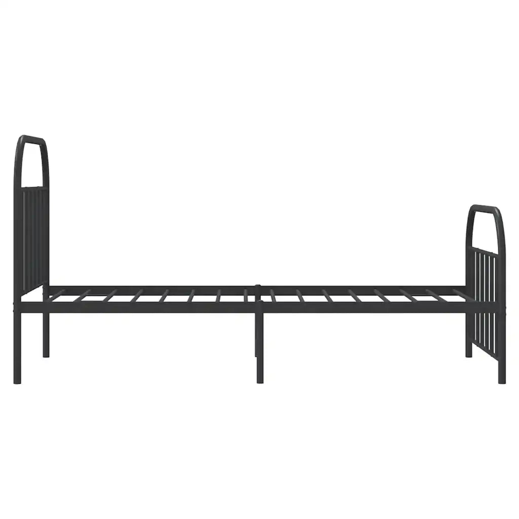 Giroletto con Testiera e Pediera Metallo Nero 100x190 cm 353647