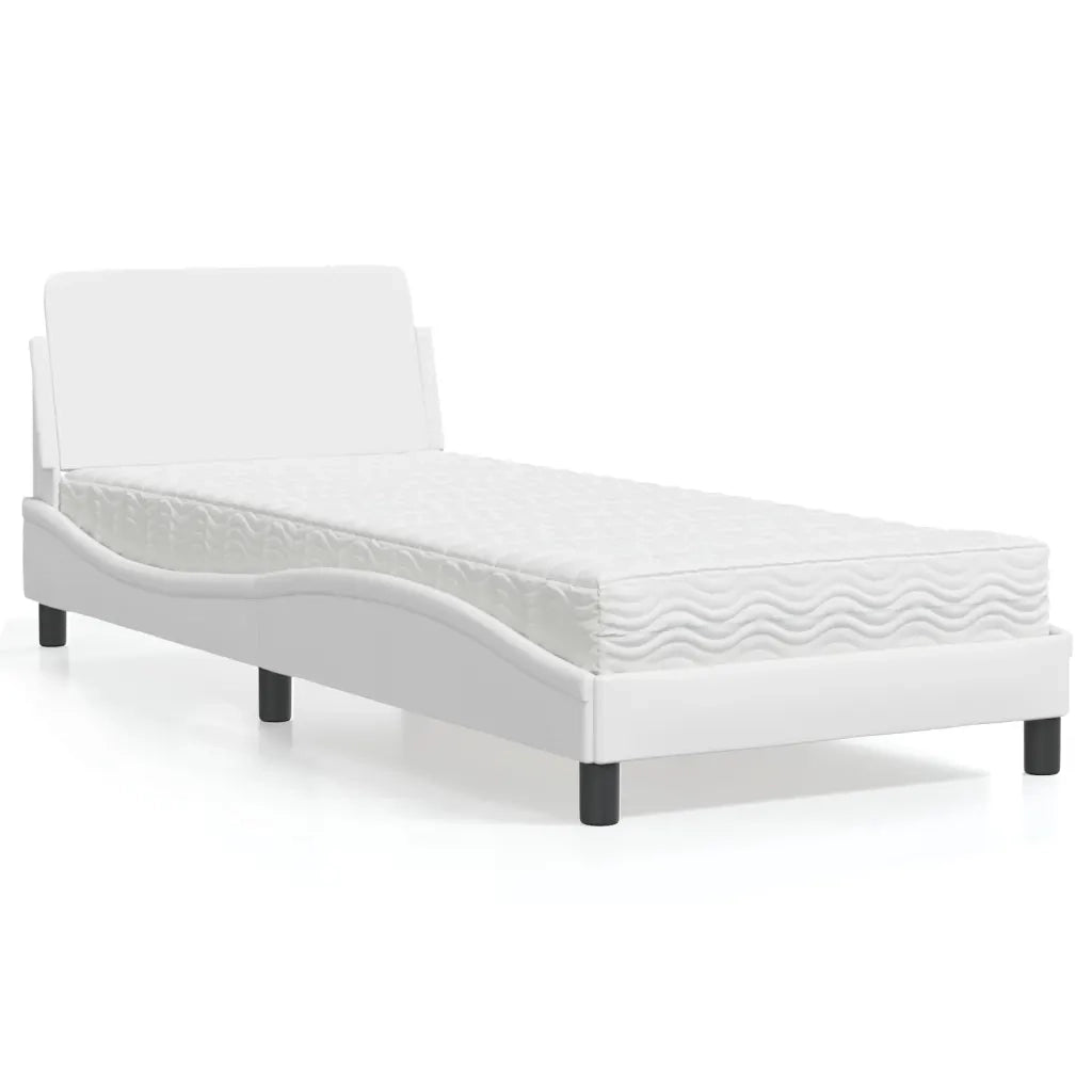 Letto con Materasso Dover Bianco 80x200 cm in Similpelle 3208298