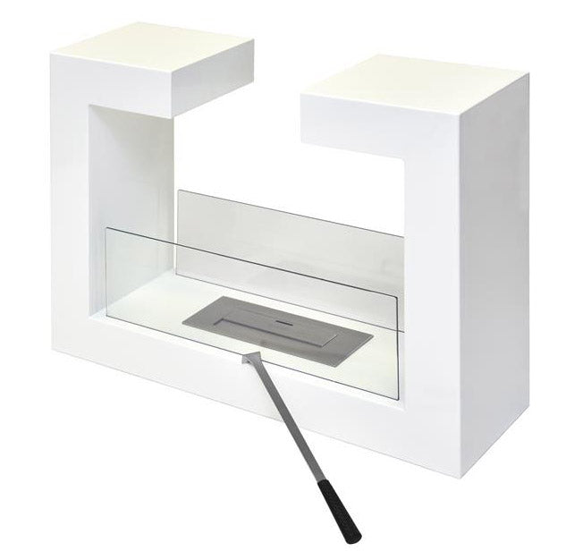 Camino a Bioetanolo da Pavimento 78x58x25 cm Omega Bianco