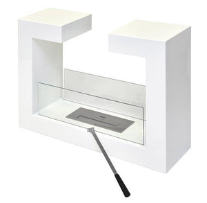 Camino a Bioetanolo da Pavimento 78x58x25 cm Omega Bianco