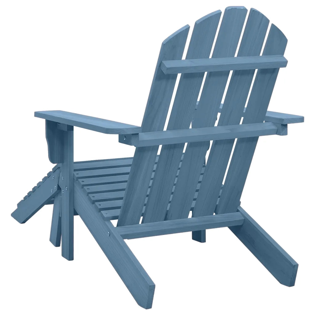 Sedia Giardino Adirondack con Ottomana Massello di Abete Blu 315865