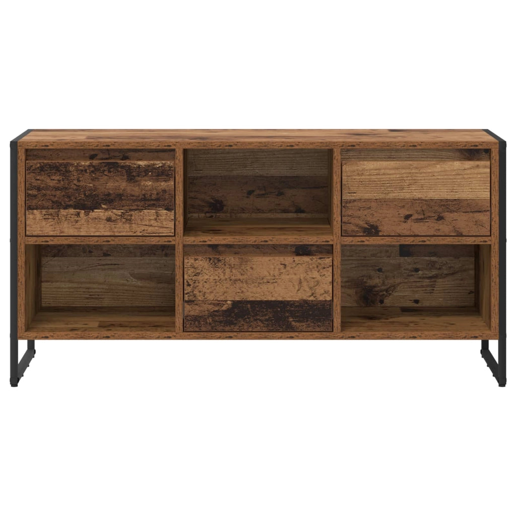 Mobile porta TV moderno in stile industriale con vano contenitore funzionale 100 x 36 x 49 cm legno composito finitura legno anticato 02_0054539