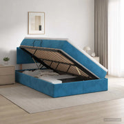 Letto con Contenitore Blu Scuro 120 x 200 cm Velluto 3458803