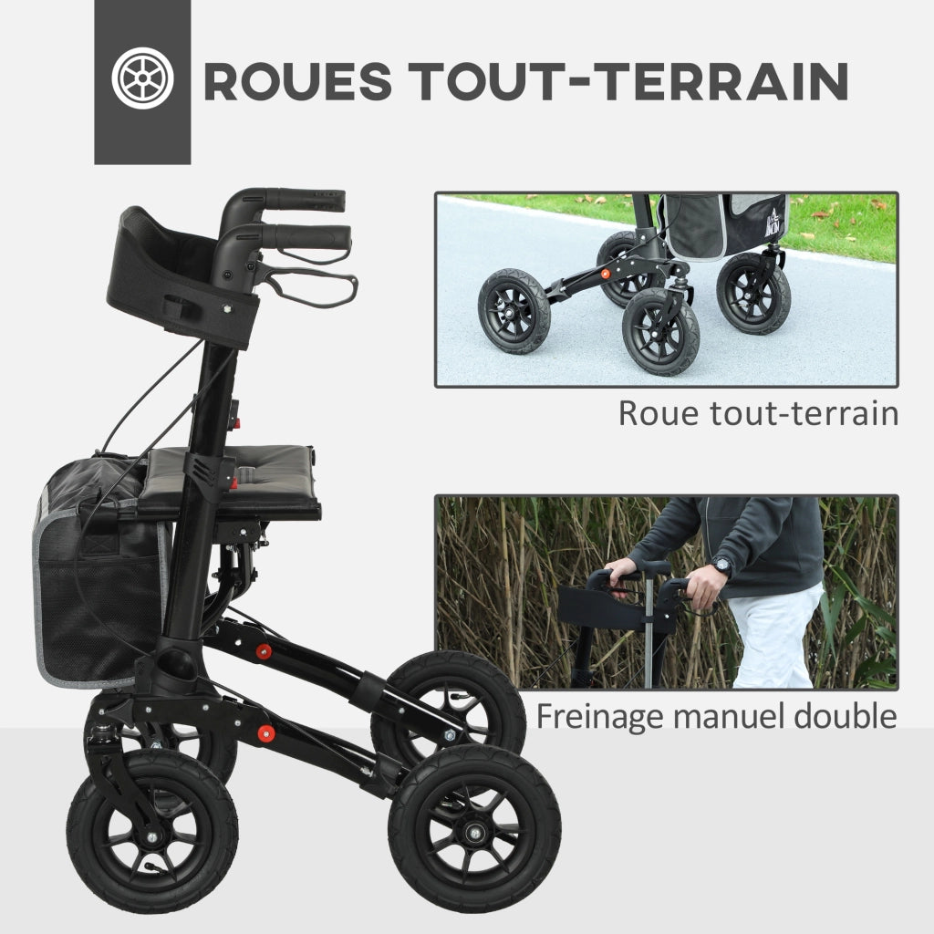 Rollator pieghevole 4 ruote ¨C ZephMum ¨C 69x64x98,5cm nero
