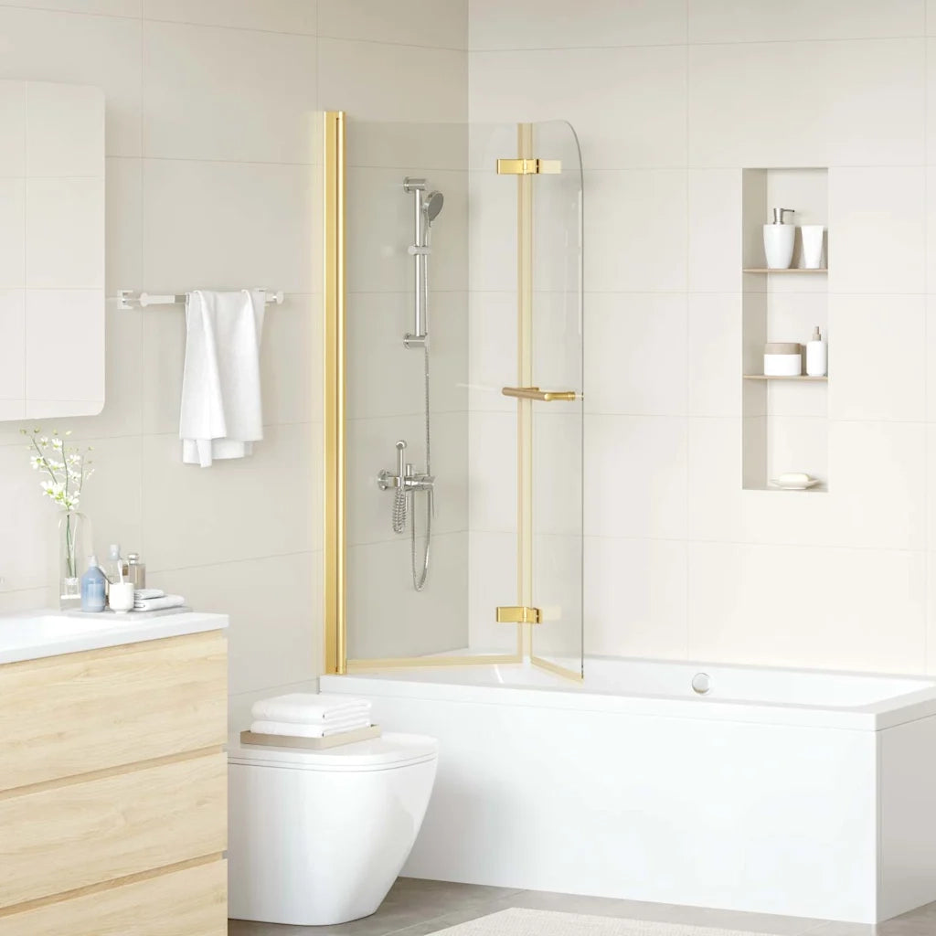Involucro Doccia Oro 95 x 140 cm Vetro ESG e Alluminio
