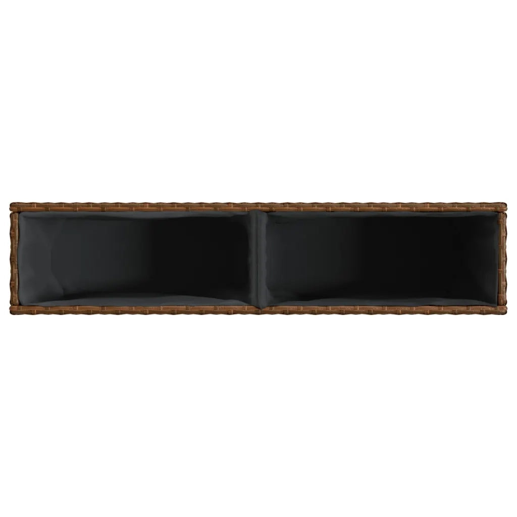 Fioriere da Giardino con 2 Vasi Marrone 90x20x40 cm Polyrattan 3210514
