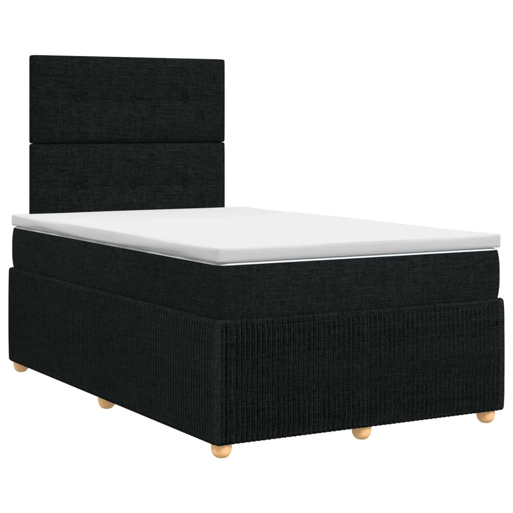 Letto box spring con materasso Nero 120 x 200 cm Tessuto 3454370