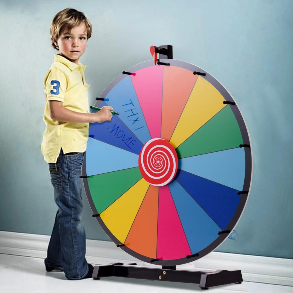 18 pollici 14 slot Ruota della fortuna premio colorato Ruota con penna cancellabile-Bersagli freccette