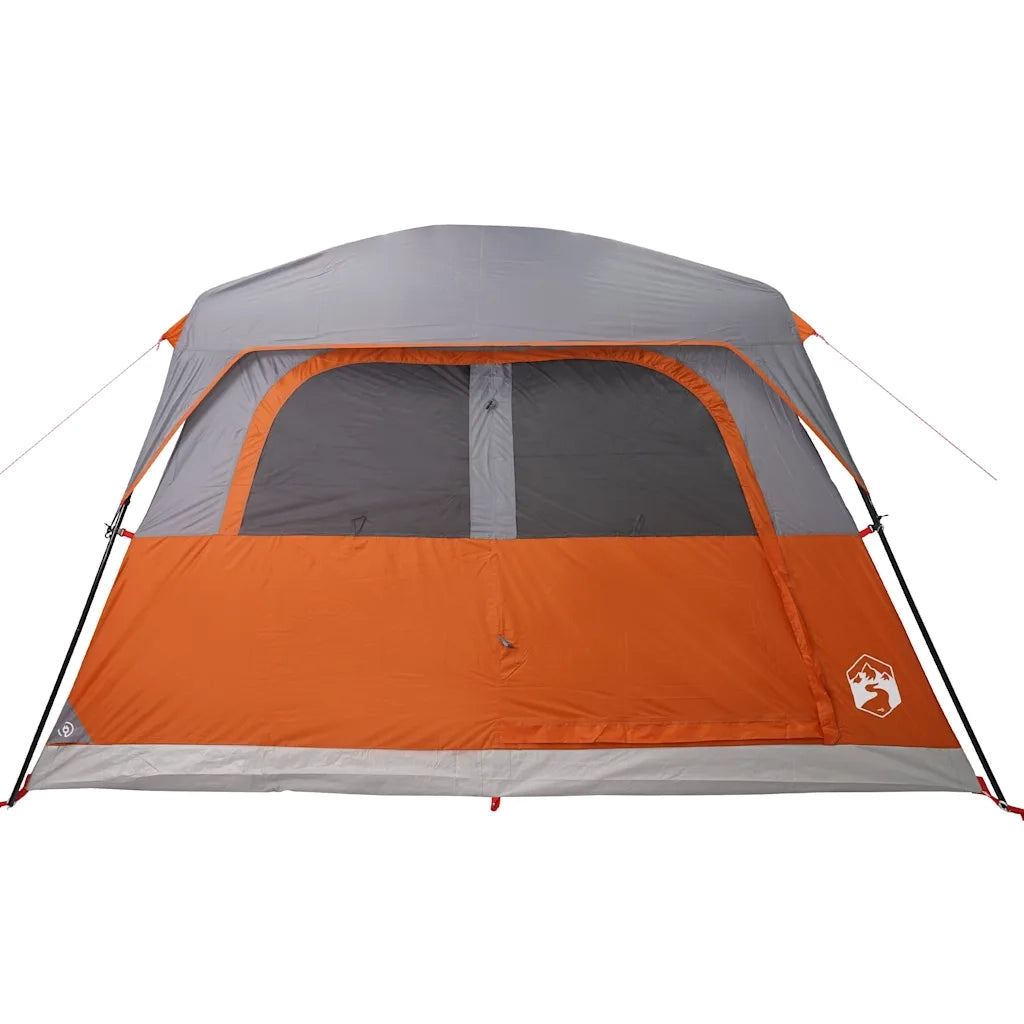 Tenda Familiare a Cabina 6 Persone-Tenda da campeggio Arancione Impermeabile