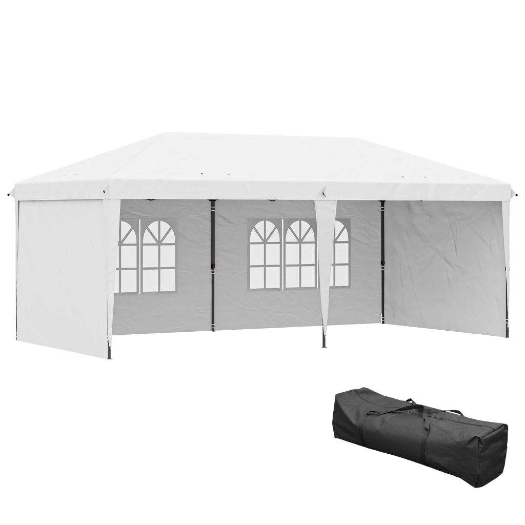 Tenda da Giardino Pieghievole 6x3 m ¨C Zephmum ¨C Grigio con Finestre e Borsa di Trasporto