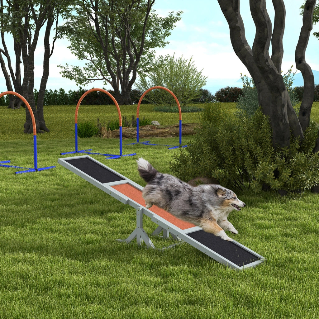 Bascula per Cani Agility ¨C Xylo ¨C 180x30x30 cm Grigio Marrone