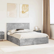 Struttura del letto con testiera Grigio cemento 150 x 200 cm 3411292