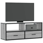 Mobile TV Grigio Sonoma 100x31x39,5cm Legno Multistrato Metallo 848932