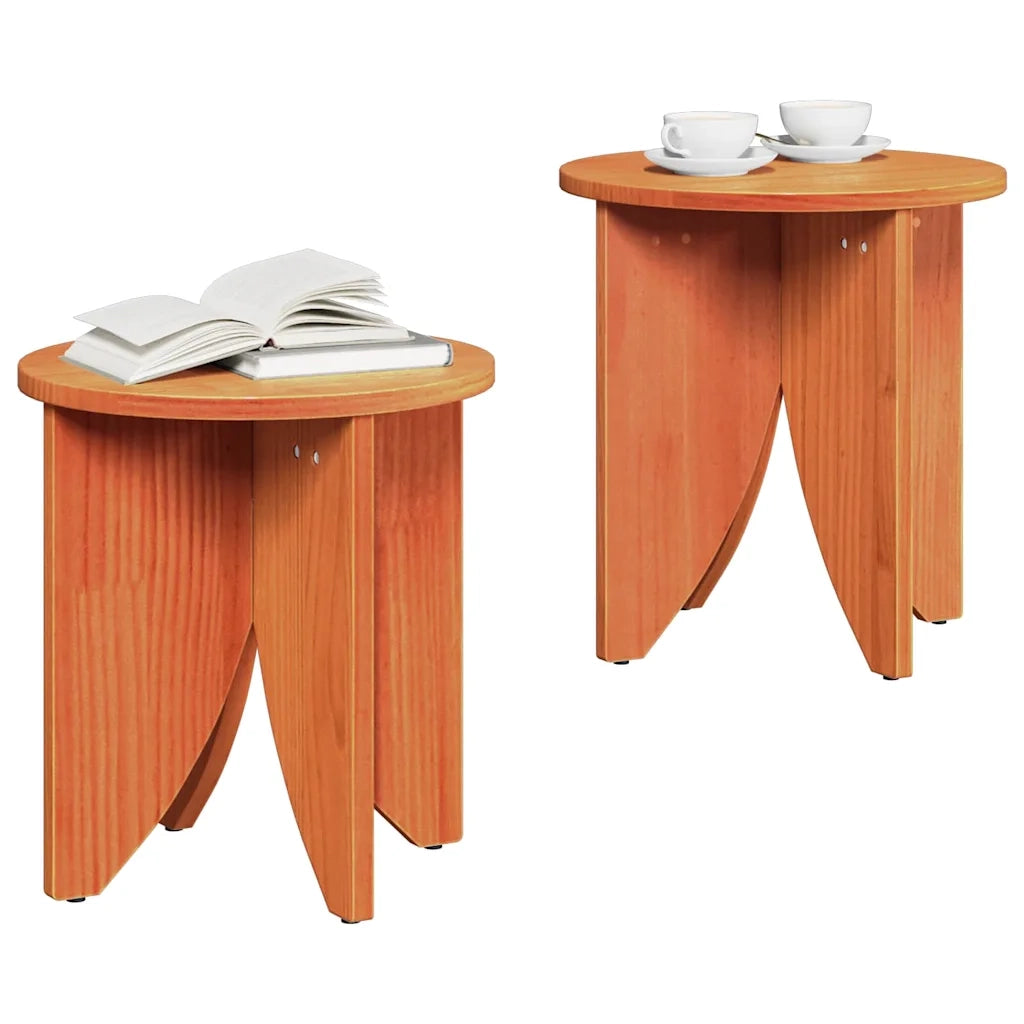 vidaXL Tavolino da salotto 2 pcs Cera marrone 41,5 x 41,5 x 44 cm