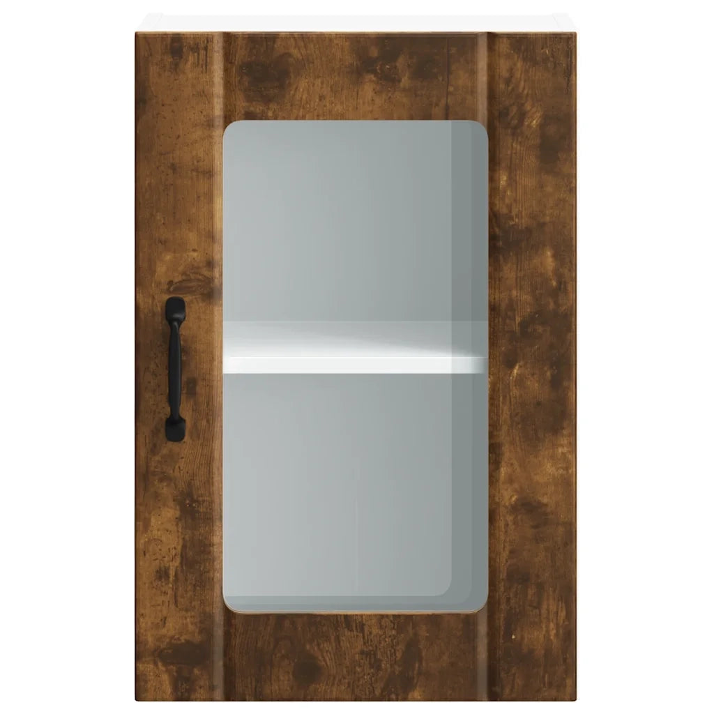 Pensile da Cucina con Porta in Vetro Lucca Rovere Fumo 853772