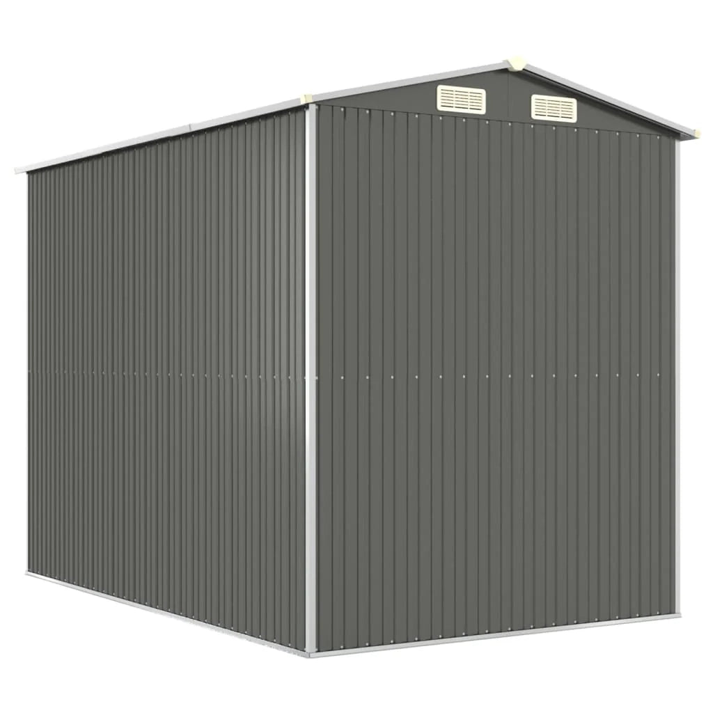Casetta da giardino cabina ripostiglio capanno da esterno capanno per attrezzi robusta colore chiaro 192 x 274 x 223 cm acciaio zincato grigio 02_0022256