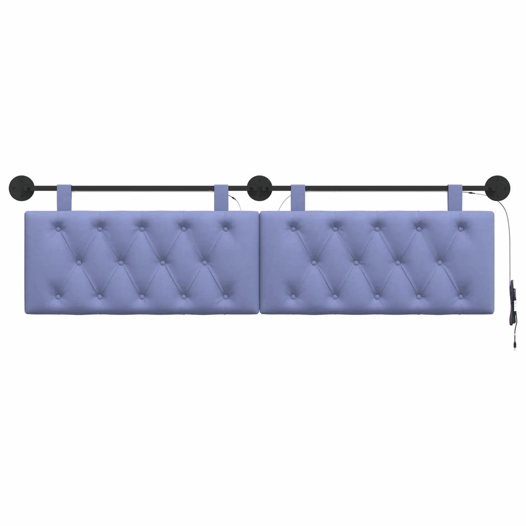 Testiera | Testata sospesa Con luce LED Blu jeans Tessuto