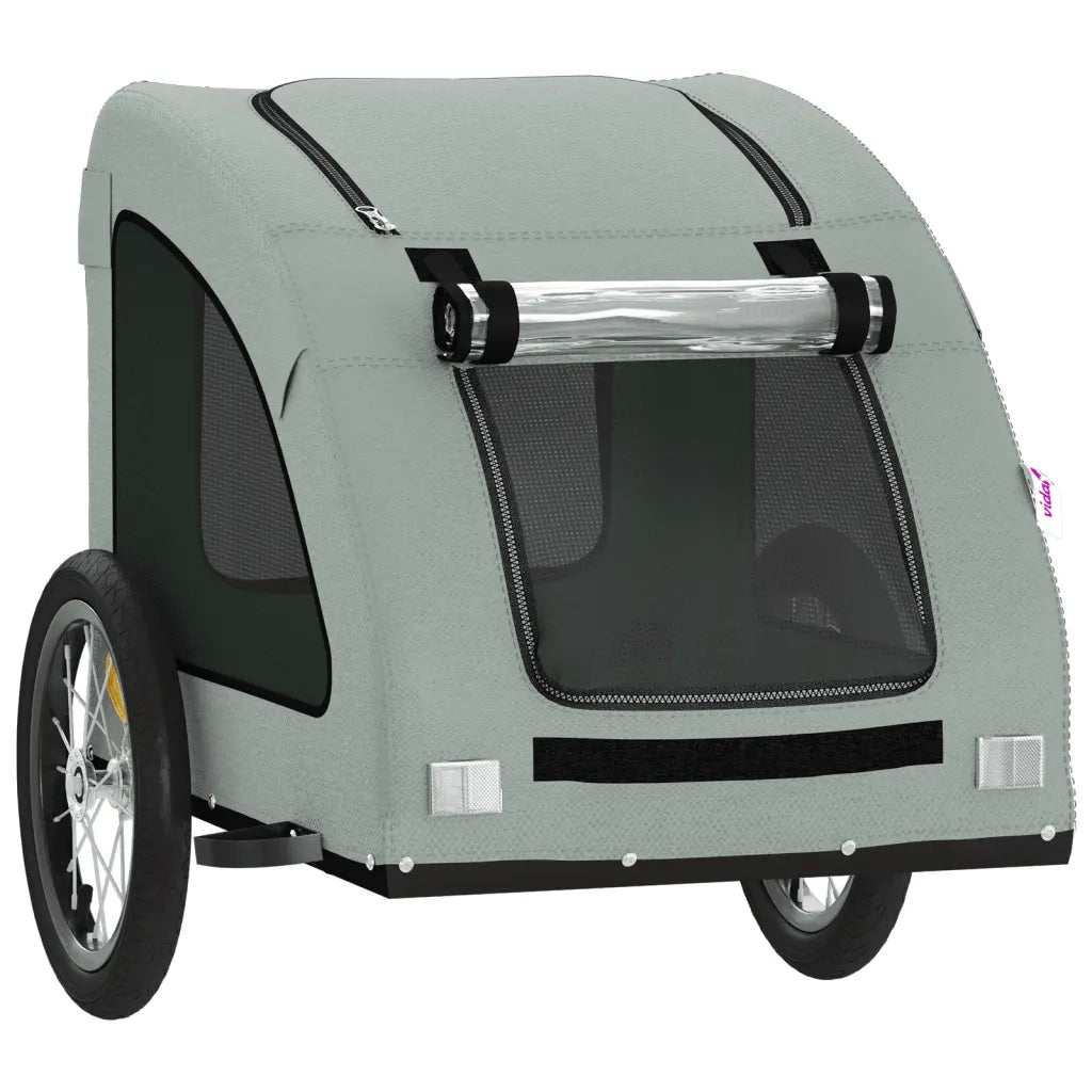 Rimorchio da Bici per Animali Grigio Oxford e Ferro CFW9300217