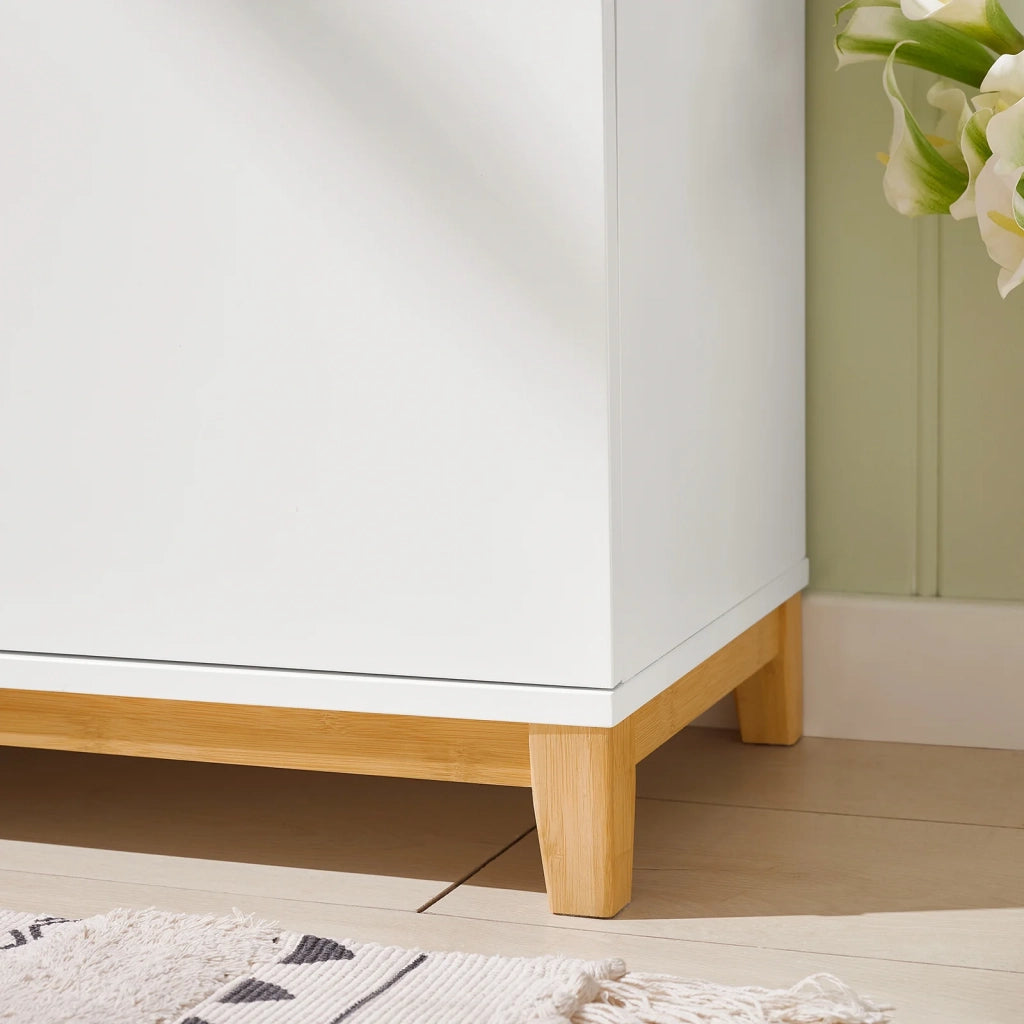 Panca Scarpiera ingresso con seduta, Cassapanca contenitore con 2 ante, 90x34x46cm FSR117-W SoBuy
