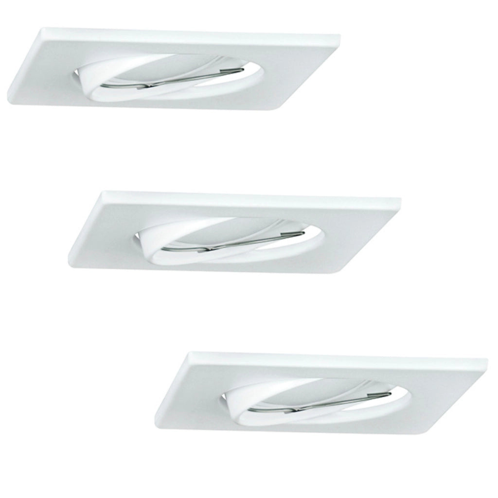 Faretto incasso quadrato bianco 3pz GU10 Polux OLIN