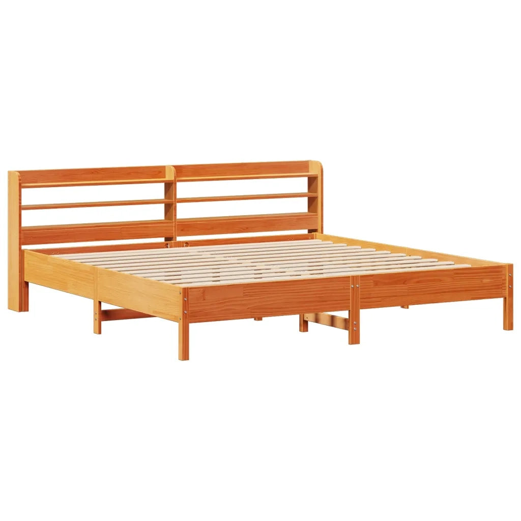 Letto senza Materasso Marrone Cera 180x200 cm in Legno di Pino