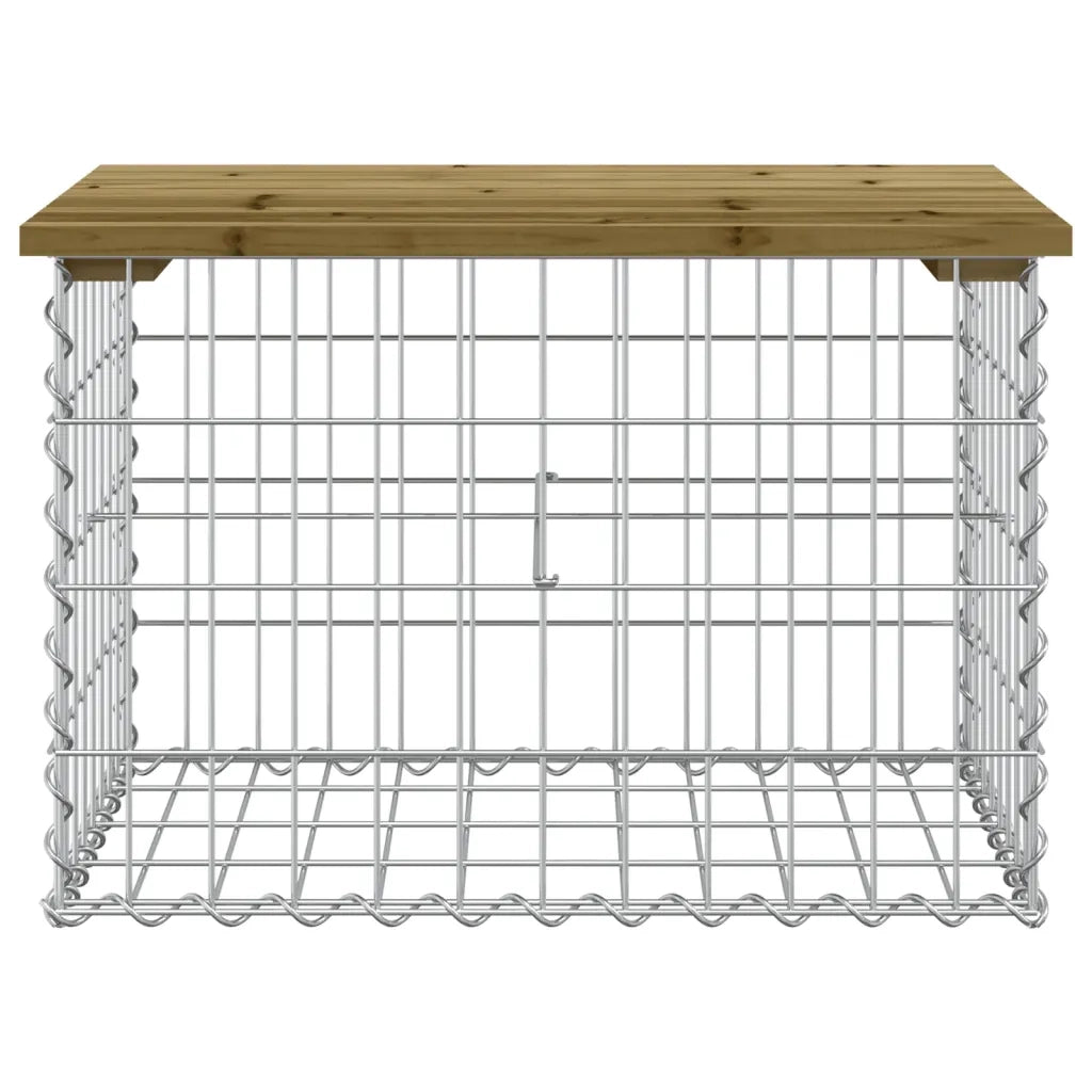 Panca da Giardino Design Gabbione 63x44x42 cm Pino Impregnato
