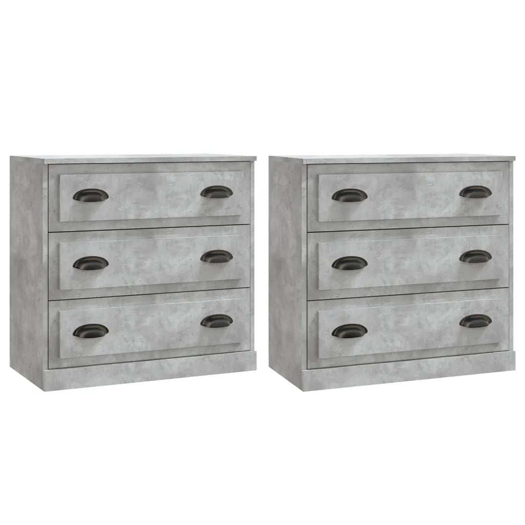 Credenze 2 pz Grigio Cemento in Legno Multistrato 3185243