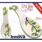 Trade Shop - Poggiamestolo Poggia Mestolo In Ceramica Limoni Lunghezza 25cm Cucina -