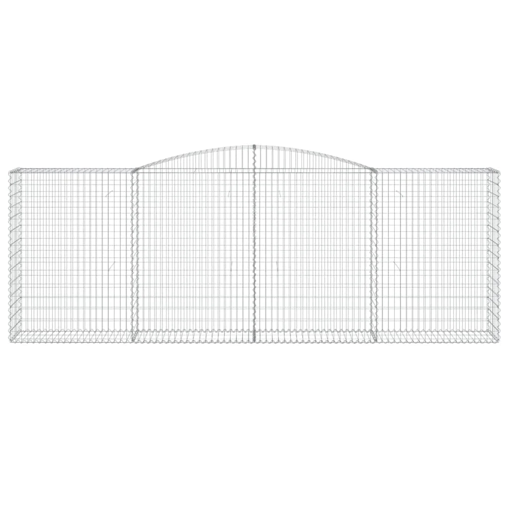 Set di 7 gabbioni ad arco per recinzioni a gabbia e muri di contenimento 400 x 50 x 140/160 cm ferro zincato argento 02_0041137