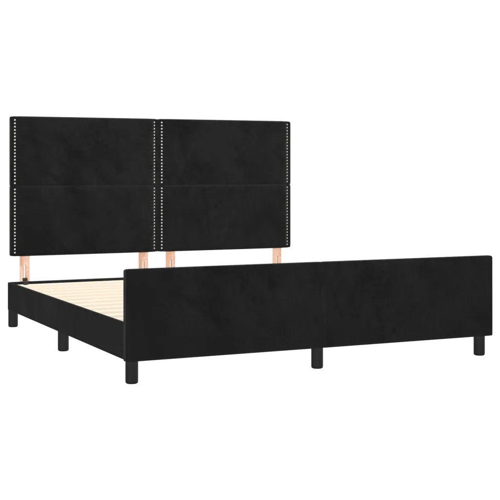 Giroletto senza Materasso Nero 160x200 cm in Velluto 3125704