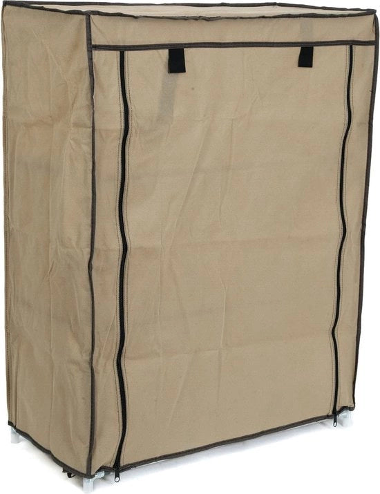 Rack per scarpe Derby con 3 livelli - telaio metallico - 60 x 29 x 795 cm - beige/chocolata marrone