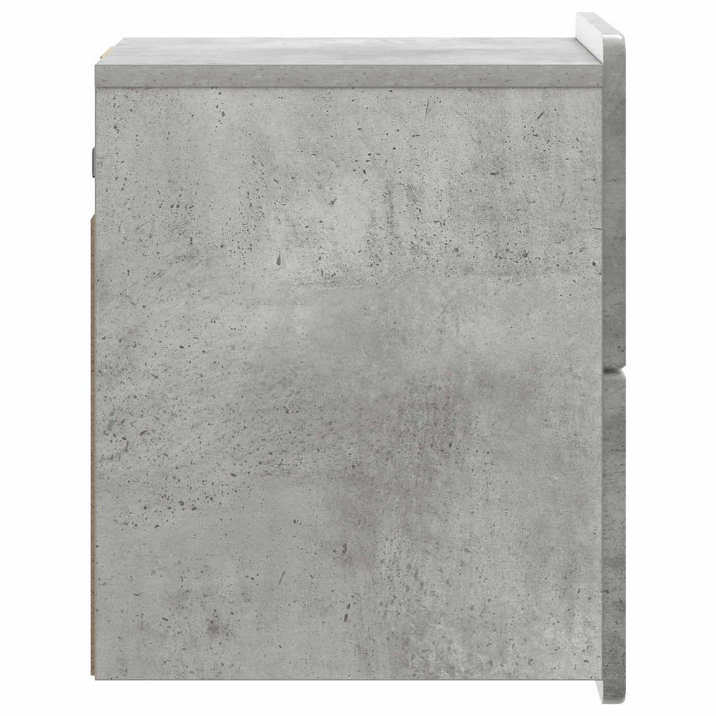 Mobiletto da notte a muro Grigio Cemento 33 x 34,5 x 43 cm