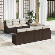 Set di divani con cuscino 8 pcs Marrone e Crema polyrattan 3355297