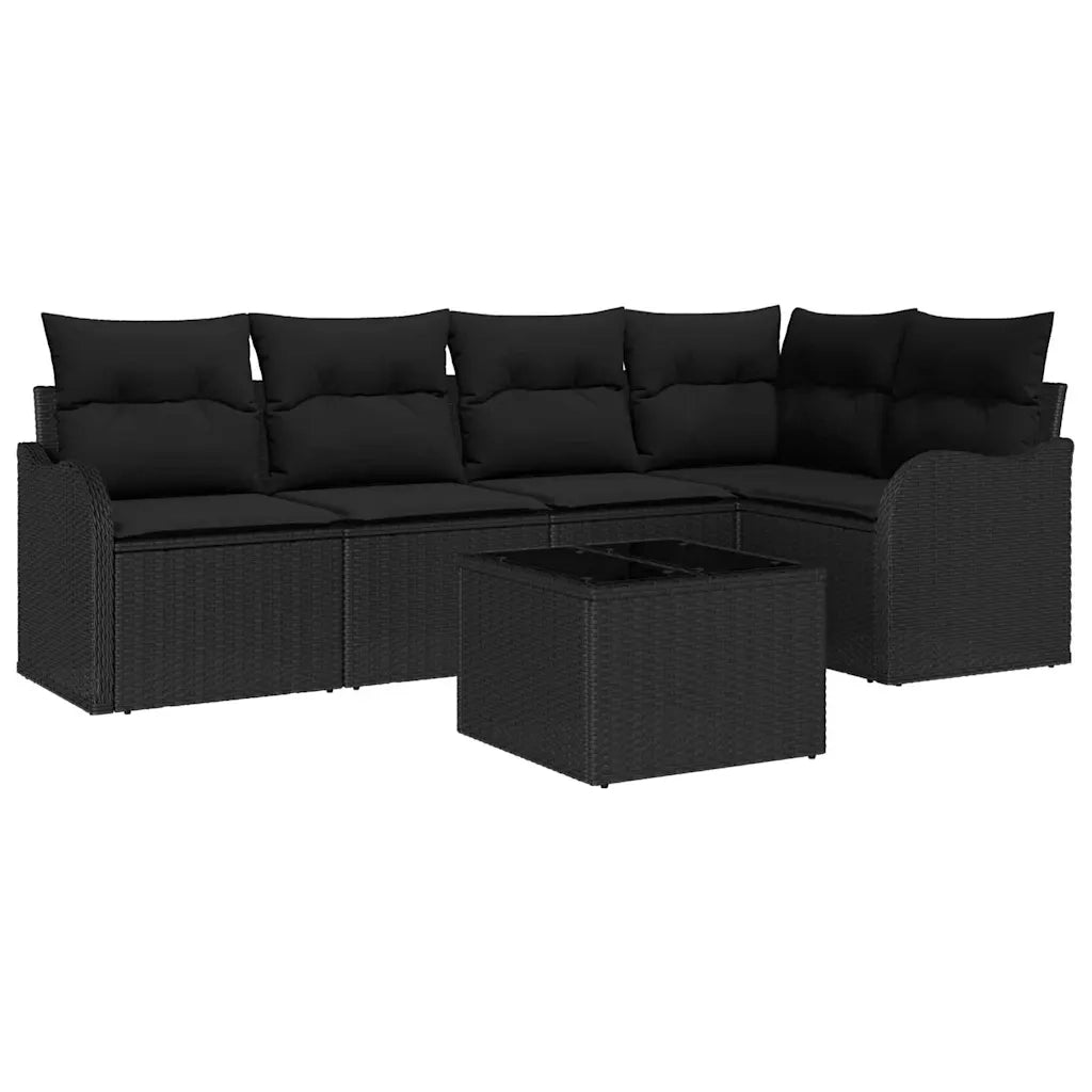 Set Divano da Giardino Nero polyrattan 3345713