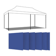 Set  6 Teli Laterali Per Gazebo 3X6M Con strappo Blu
