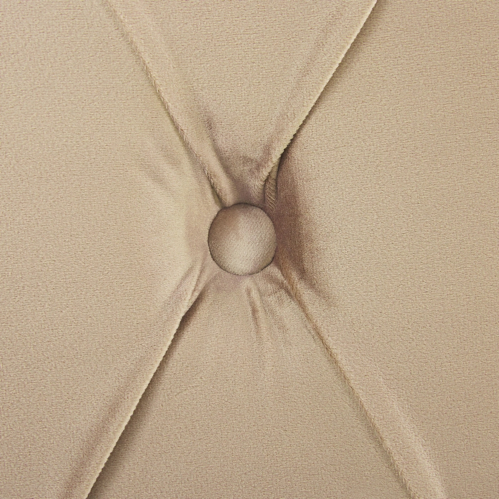 Letto rivestimento in velluto beige Gambe in legno Nero 180 x 200 cm abbottonato Glam