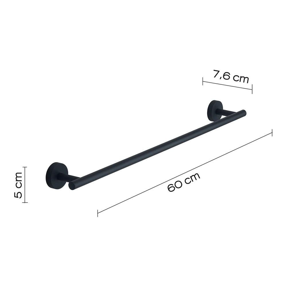 Portasalviette a muro 60 cm Gedy in acciaio nero opaco | Eros