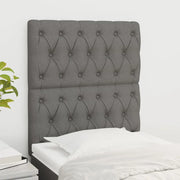 Testiera-Testata Decorativa Grigio Scuro 80x7x118/128 cm Tessuto