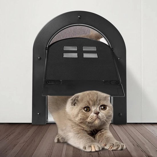 Porta interna - 2 vieblocco per gatti fino a 20 kg e piccoli cani (Nero)