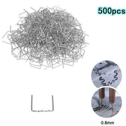 GRAFFETTE PUNTI METALLICI PER PISTOLA SALDATORE PLASTICA 500PZ 0.8MM - FLAT