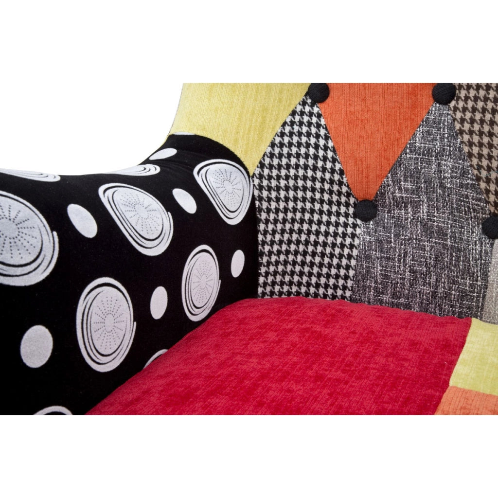 Poltrona bergere Imperial patchwork in velluto multicolor 81x92x75 cm