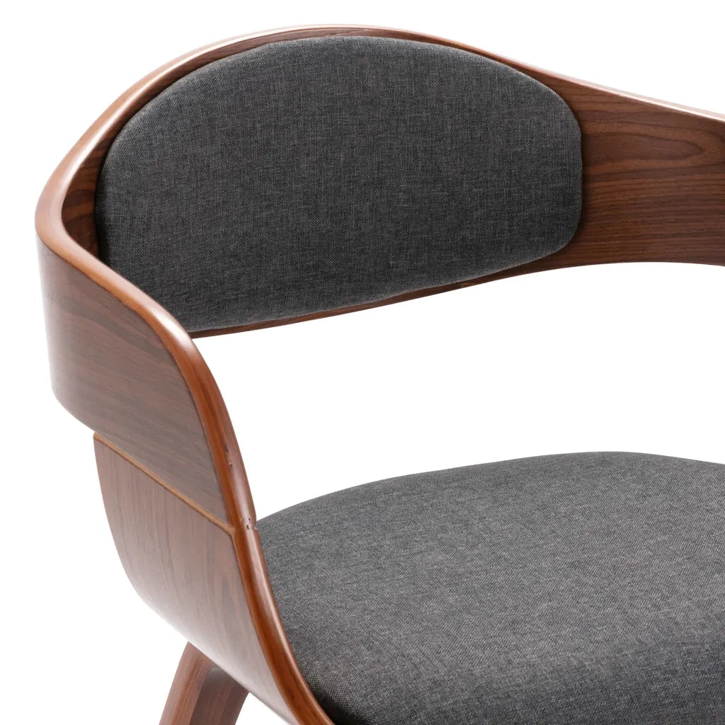 Sedie da Pranzo 4 pz in Legno Piegato e Tessuto Grigio cod mxl 24681