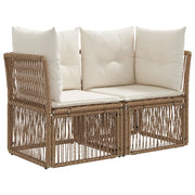 Set Divano da Giardino 5 pz | Set Salotto da Giardino Beige polyrattan