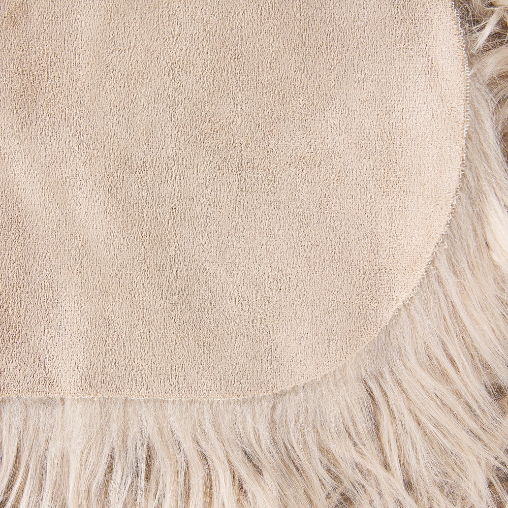 Tappeto in finta pelle di pecora beige 63 x 95 cm alto pelo rustico