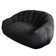 Poltrona pouf con braccioli e design ergonomico; seduta ampia per soggiorno e camera in flanella nera