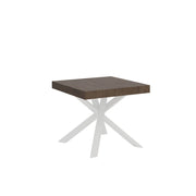 Tavolo allungabile 90x90/194 cm Clerk piano - Gambe Bianche - Noce